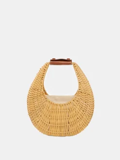 Mini Moon Wicker Bag