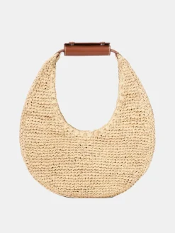 Moon Raffia Tote Bag