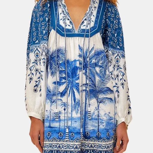 Palm Tree Beach Mini Dress