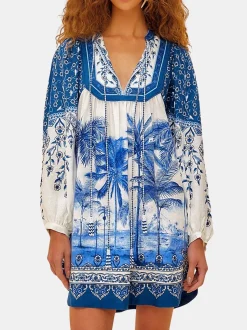 Palm Tree Beach Mini Dress