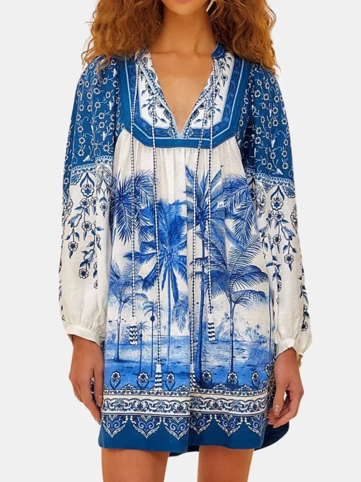 Palm Tree Beach Mini Dress