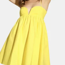 Poplin Lace Up Dress