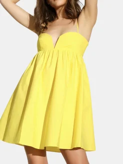 Poplin Lace Up Dress