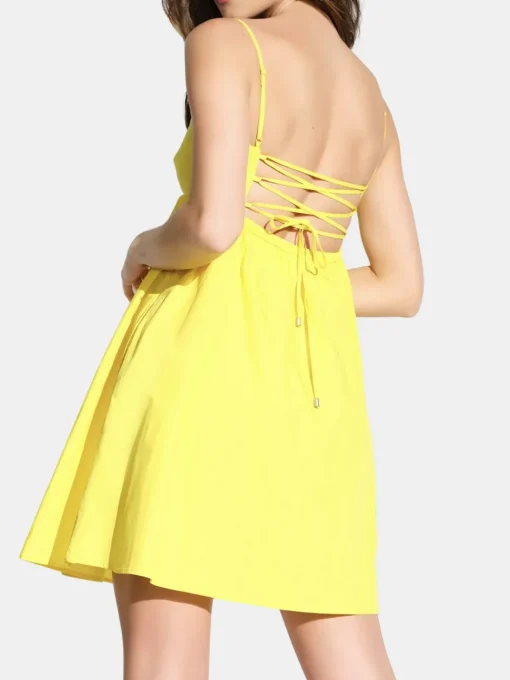 Poplin Lace Up Dress