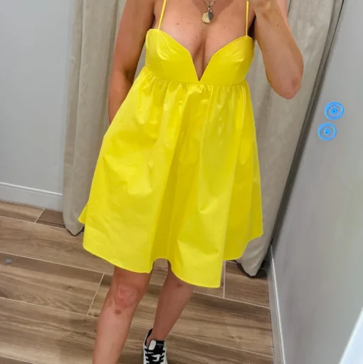 Poplin Lace Up Dress
