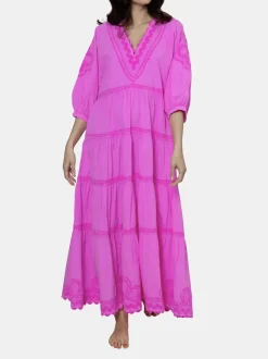 Poplin V-neck Maxi Dress