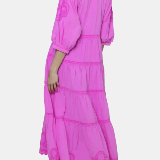 Poplin V-neck Maxi Dress