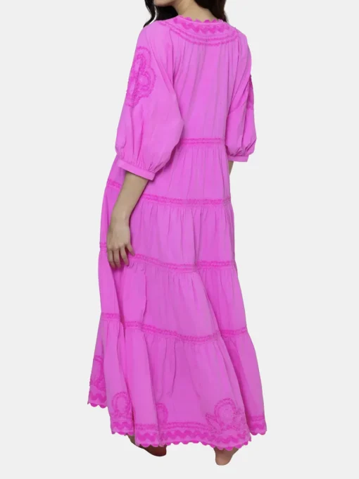 Poplin V-neck Maxi Dress