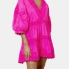 Poplin V-neck Mini Dress
