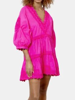 Poplin V-neck Mini Dress