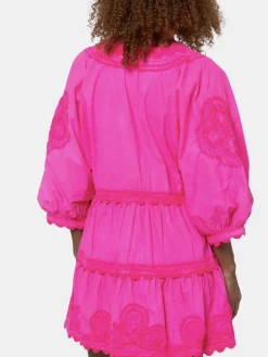 Poplin V-neck Mini Dress
