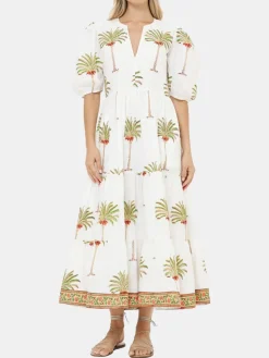 Puff Sleeve Maxi Dress