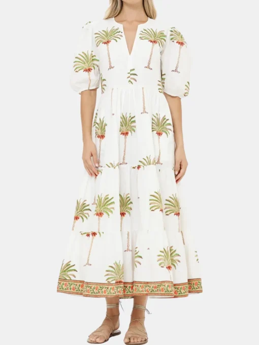 Puff Sleeve Maxi Dress