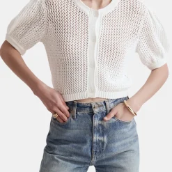 Samantha Crochet Cropped Cardigan