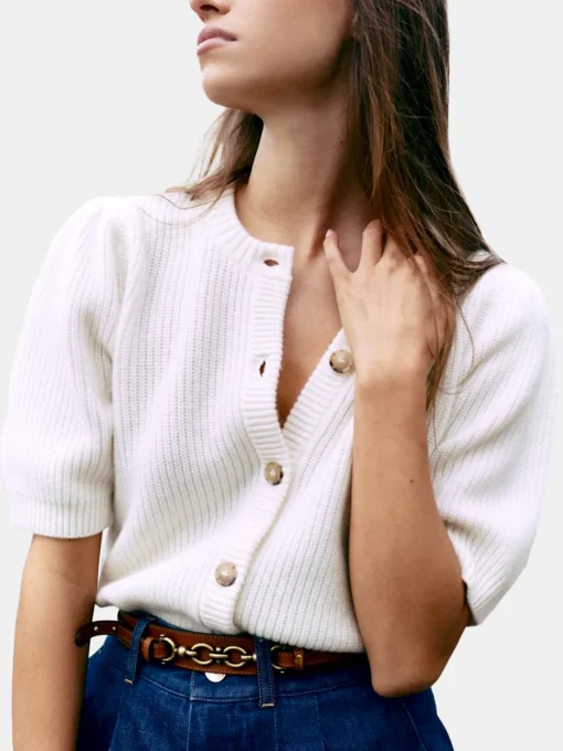 Shrunken Short Sleeve Cardigan