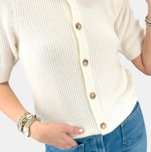 Shrunken Short Sleeve Cardigan