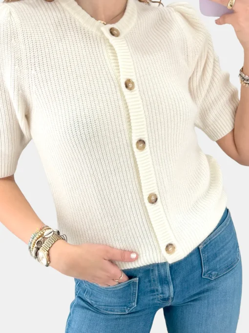 Shrunken Short Sleeve Cardigan