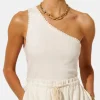 Tallulah One Shoulder Rib Tank