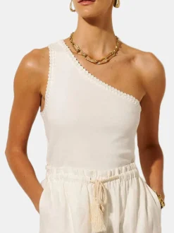 Tallulah One Shoulder Rib Tank