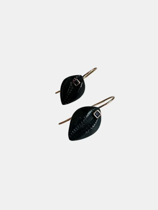 Tiny Cowry Sapphire Earrings