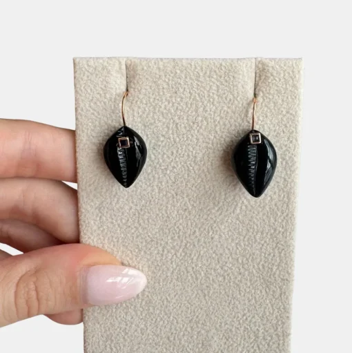 Tiny Cowry Sapphire Earrings