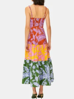 Tropical Swing Mix Midi Dress