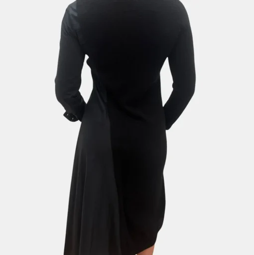 Wool Cashmere Mixed Media Asymmetrical Dress