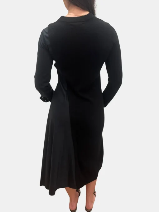 Wool Cashmere Mixed Media Asymmetrical Dress