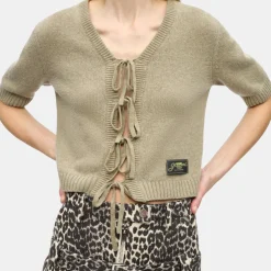 Wool Mix Short Sleeve Cardigan