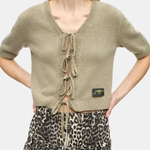 Wool Mix Short Sleeve Cardigan