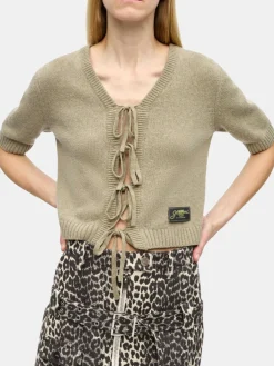 Wool Mix Short Sleeve Cardigan