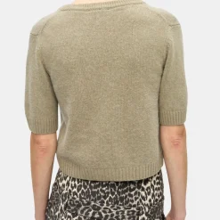 Wool Mix Short Sleeve Cardigan