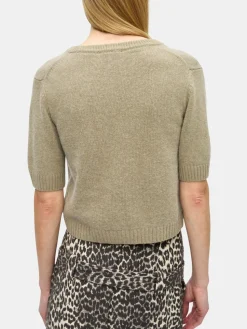 Wool Mix Short Sleeve Cardigan