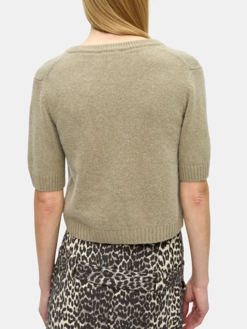 Wool Mix Short Sleeve Cardigan