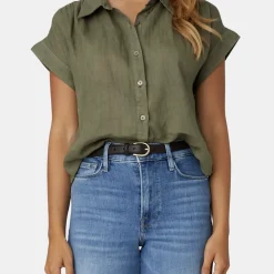 Wren Linen Button Down Blouse