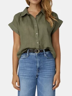 Wren Linen Button Down Blouse